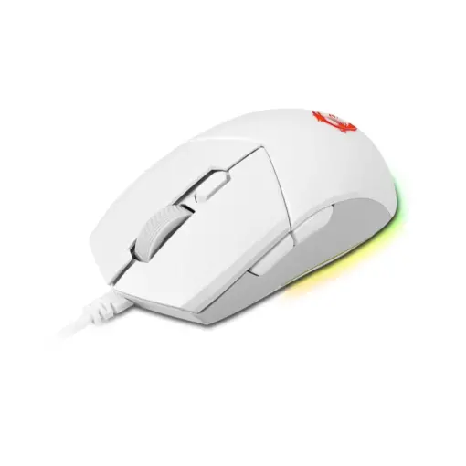 MSI Clutch GM11 Gaming Mouse, 5000 DPI, 10M Omron Switches, Optical Sensor, Symmetrical Ergonomic Design, RGB Mystic Light Compatible, PC/Mac - White - Image 3