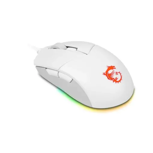 MSI Clutch GM11 Gaming Mouse, 5000 DPI, 10M Omron Switches, Optical Sensor, Symmetrical Ergonomic Design, RGB Mystic Light Compatible, PC/Mac - White - Image 4