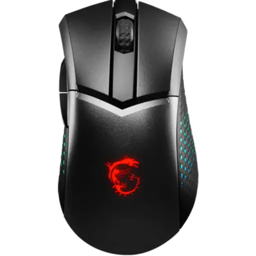 MSI Clutch GM51 Lightweight Wireless Gaming Mouse & Charging Dock, 26K DPI Optical Sensor, 2.4G & Bluetooth, 60M Omron Switches, Fast-Charging, 150Hr Battery, RGB, 5 Programmable Buttons, PC/Mac