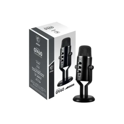 MSI IMMERSE GV60 Streaming Microphone, Plug & Play, 24bit/96kHz, 4D Pickup, For Singing, Podcasts, Interviews, Meetings, Gaming, Zero-latency, Built-in 3.5mm, 3m USB Cable, Dedicated Dials with Mic Mute Button - Image 5