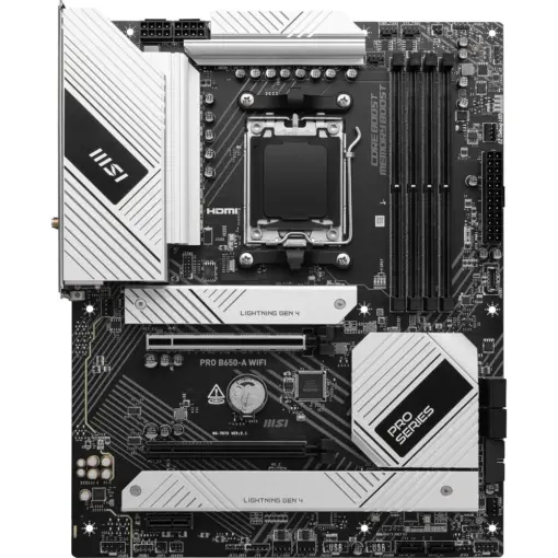 MSI PRO B650-A WiFi AM5 DDR5 Motherboard (AMD Ryzen 9000/8000/7000 Series Processors, ATX, PCIe 4.0, M.2, SATA 6Gb/s, USB 3.2 Gen 2, HDMI/DP, Wi-Fi 6E) - Image 2