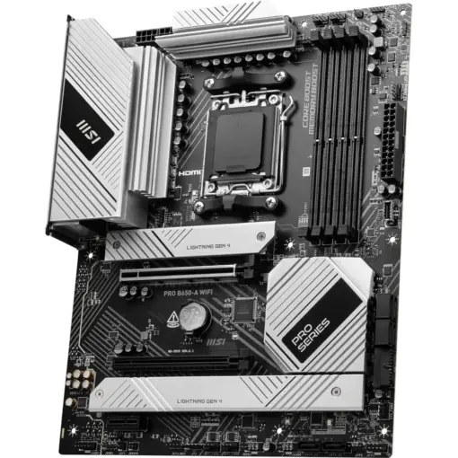 MSI PRO B650-A WiFi AM5 DDR5 Motherboard (AMD Ryzen 9000/8000/7000 Series Processors, ATX, PCIe 4.0, M.2, SATA 6Gb/s, USB 3.2 Gen 2, HDMI/DP, Wi-Fi 6E) - Image 3