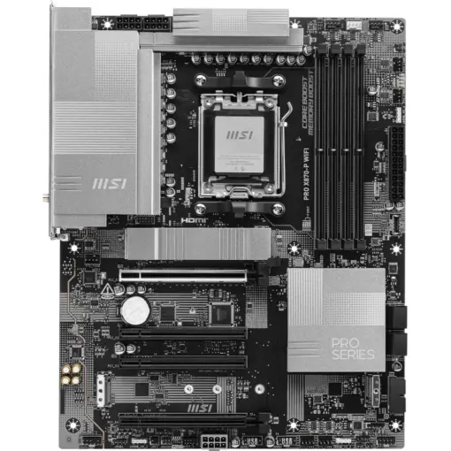 MSI PRO X870-P WiFi DDR5 AM5 Motherboard (AMD Ryzen 9000/8000/7000 Series Processors, PCIe 5.0, M.2 Gen5, SATA 6Gb/s, USB 40Gbps, HDMI/DP, Wi-Fi 7, Bluetooth 5.4, 5Gbps LAN, ATX) - Image 2