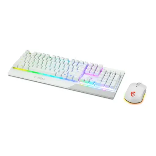 MSI Vigor GK30 Combo White, 6-Zone RGB GK30 Gaming Keyboard & GM11 Gaming Mouse, Water Repellent & Splash-Proof, 5000 DPI - Image 2