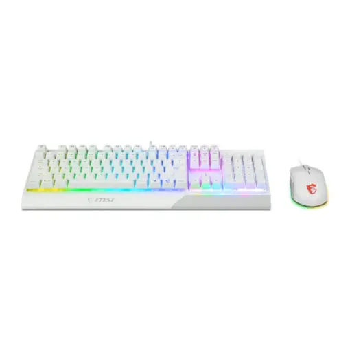 MSI Vigor GK30 Combo White, 6-Zone RGB GK30 Gaming Keyboard & GM11 Gaming Mouse, Water Repellent & Splash-Proof, 5000 DPI - Image 3