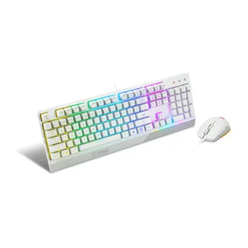 MSI Vigor GK30 Combo White, 6-Zone RGB GK30 Gaming Keyboard & GM11 Gaming Mouse, Water Repellent & Splash-Proof, 5000 DPI - Image 4