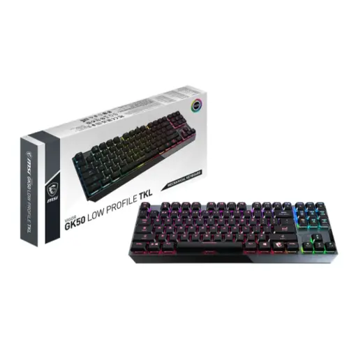 MSI Vigor GK50 Low Profile TKL RGB Mechanical Gaming Keyboard, 50+ Million Keystroke Life, Per-key RGB Mystic Light, Hybrid 6+N Key Rollover - Kailh White Clicky - Image 5