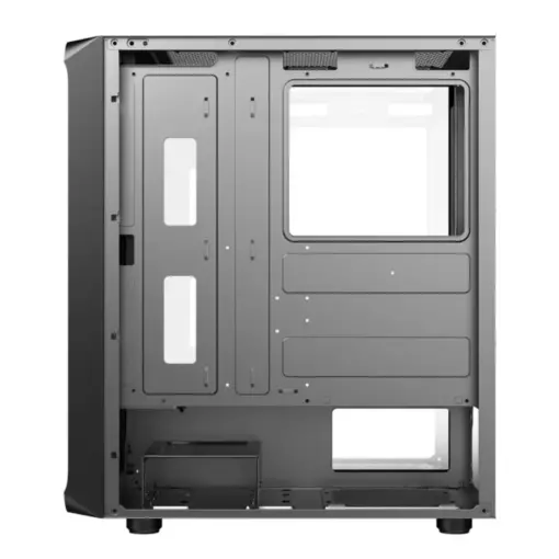 SAMA 205A Tempered Glass ATX Mid Tower Gaming Computer Case, Support ATX/M-ATX/ITX Motherboard, 4× 120mm ARGB Fans Pre-Installed, Front Panel Support 360 Radiator - Black - Image 5