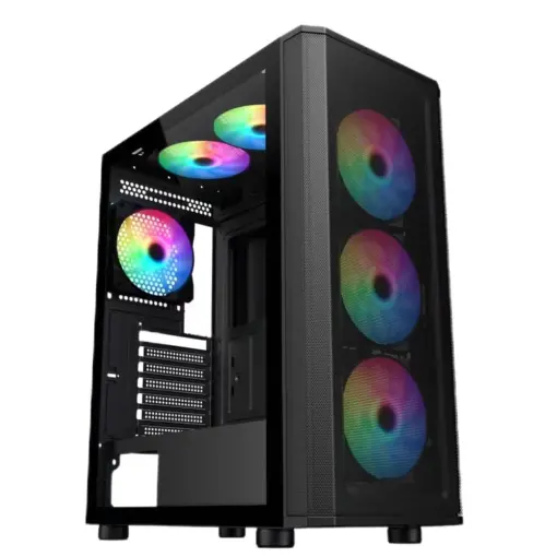 SAMA 3311B Tempered Glass ATX Mid Tower Gaming Case, 1x USB3.0, 2x USB2.0, 3x ARGB Fans Pre-Installed - Image 7