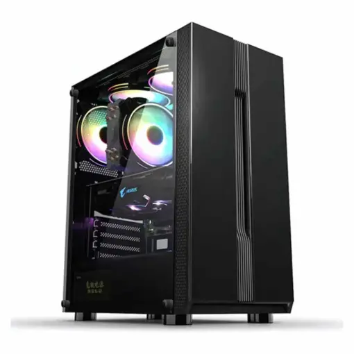 SAMA 331GB Tempered Glass ATX Mid Tower Gaming Case, 1x 120mm FRGB Fan Pre-Installed