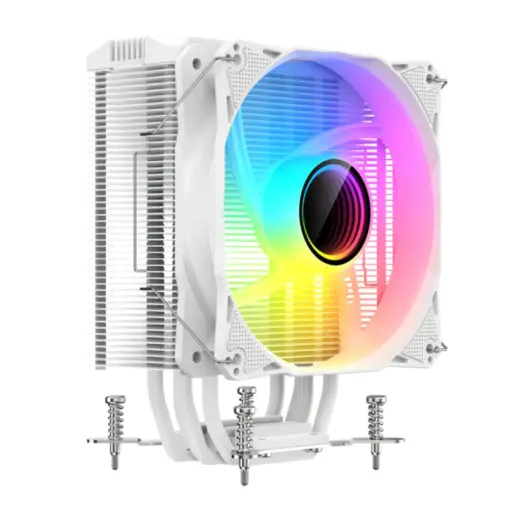 SAMA 4PI ARGB CPU Air Cooler, 4 Heat Copper Pipe, 120mm Cooling Fan, Addressable RGB, Aluminum CPU Heatsink for Intel 775/115X/1700/1200/1366 AMD FM2+/FM2/FM1/AM4/AM3/M2+/AM2/AM5 - White