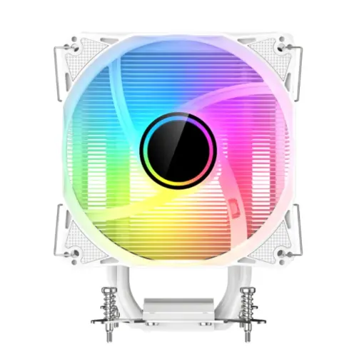 SAMA 4PI ARGB CPU Air Cooler, 4 Heat Copper Pipe, 120mm Cooling Fan, Addressable RGB, Aluminum CPU Heatsink for Intel 775/115X/1700/1200/1366 AMD FM2+/FM2/FM1/AM4/AM3/M2+/AM2/AM5 - White - Image 3