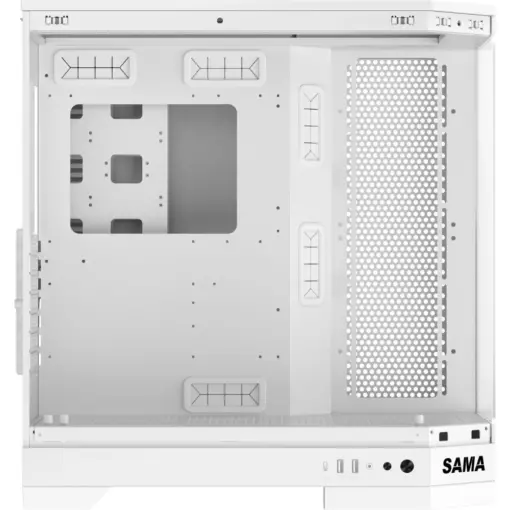 SAMA Neview 3021, Dual USB3.0 and Type C Tempered Glass ATX Full Tower Gaming Computer Case w/ 4 x 120mm ARGB Fans (3 x MB Side, 1 x Rear) Pre-Installed - White - Image 7