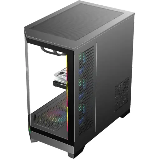 SAMA Neview 3021, Dual USB3.0 and Type C Tempered Glass ATX Full Tower Gaming Computer Case w/ 4 x 120mm ARGB Fans (3 x MB Side, 1 x Rear) Pre-Installed - Black - Image 6