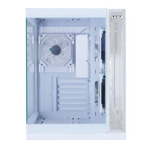 SAMA Neview A721 Tempered Glass ATX Airflow Mid Tower Gaming Computer Case, Back-plug Motherboard PC Case, 3 ×120mm ARGB Fans Pre-Installed - White - Image 2