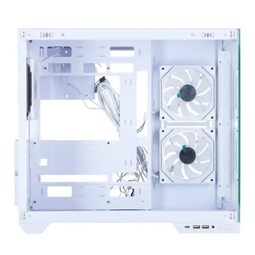 SAMA Neview A721 Tempered Glass ATX Airflow Mid Tower Gaming Computer Case, Back-plug Motherboard PC Case, 3 ×120mm ARGB Fans Pre-Installed - White - Image 4