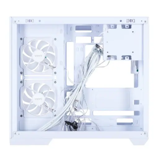 SAMA Neview A721 Tempered Glass ATX Airflow Mid Tower Gaming Computer Case, Back-plug Motherboard PC Case, 3 ×120mm ARGB Fans Pre-Installed - White - Image 5