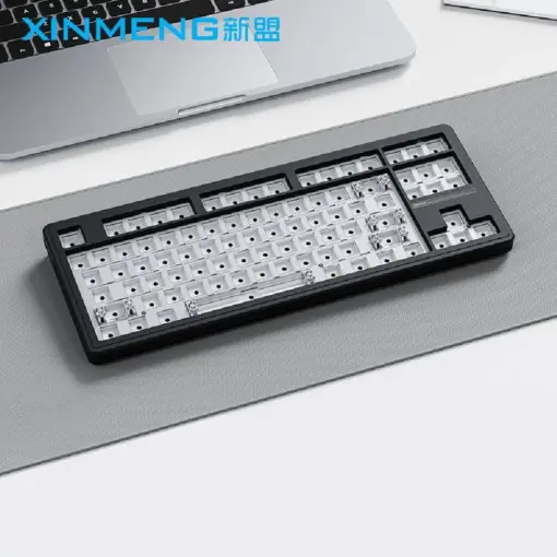 SAMA Xinmeng M87 Pro V2 RGB Customized Wireless Mechanical Keyboard, Tri-Mode (Wired, Wireless, Bluetooth) Gasket Hot Swappable, Windows/Mac Compatible - White Blue/Emerald Blue - Image 2