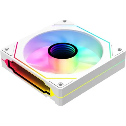 SAMA YF1202I Quite ARGB 120mm Case Fan, 4Pin PWM, 5V 3Pin ARGB, High Airflow, Infinity Mirror Cooling Fan - White - Image 5