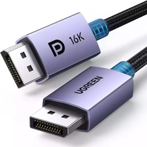 Ugreen 15384 Vesa Certified 16K DisplayPort 2.1 Cable, Unleashing 80Gbps Speeds, 16K@60Hz - 2m