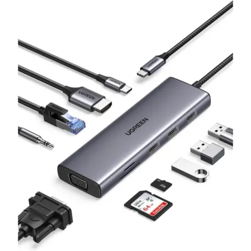 Ugreen 15601 10-in-1 USB-C Hub (100W PD 4K@30Hz HDMI)