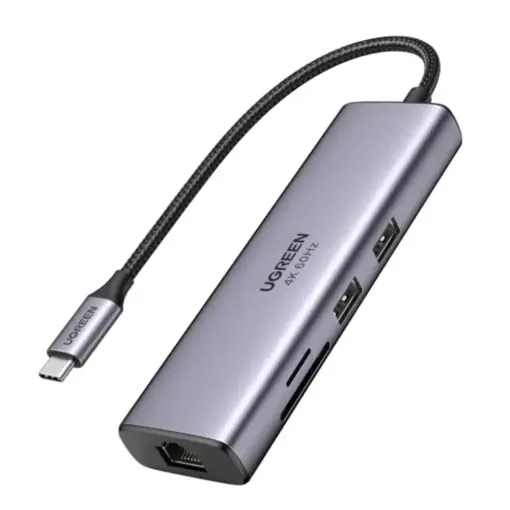 Ugreen 60515 7-in-1 4K HDMI USB C Multifunction Adapter with Ethernet Interface Hub