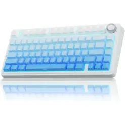 AULA F75 Pro Wireless Mechanical Keyboard,75% Gasket Hot Swappable Custom Keyboard - Gradient Blue