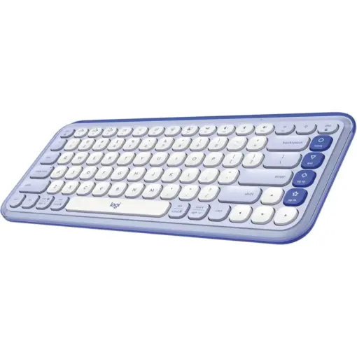 Logitech POP ICON Keys Wireless Bluetooth Keyboard, Comfortable Typing, Programmable Keys, Easy-Switch Between up to 3 Devices, for Laptop, Tablet, PC - Lilac & Off White