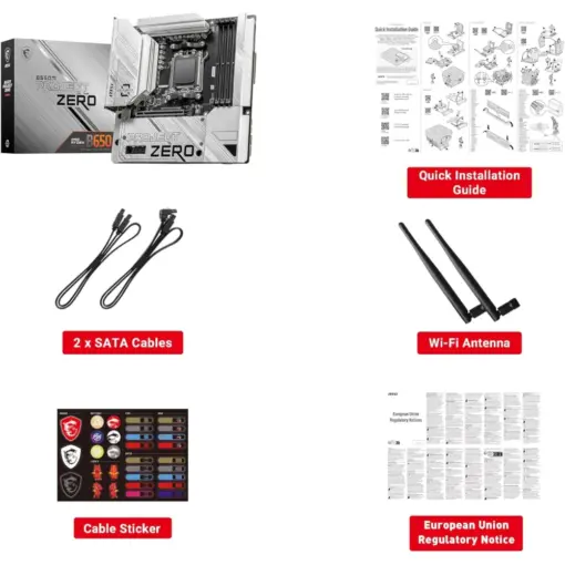 MSI B650M Project Zero WiFi Gaming Motherboard (AMD Ryzen 9000/8000/7000 Series Processors, AM5, DDR5, PCIe 4.0, M.2 Slots, SATA 6Gb/s, USB 3.2 Gen 2, HDMI/DP, Wi-Fi 6E, Bluetooth 5.3, 2.5Gbps LAN, mATX) - Image 7