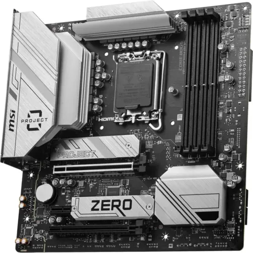 MSI B760M Project Zero WiFi Gaming Motherboard (Support 14th/13th/12th Gen Intel Processors, LGA 1700, DDR5, PCIe 5.0, M.2 Slots, 2.5Gbps LAN, USB 3.2 Gen2, HDMI/DP, Wi-Fi 6E, Bluetooth 5.3, mATX) - Image 3