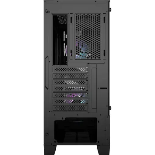 MSI MAG Forge 100R Mid Tower Gaming Computer Case, 2X 120 mm ARGB PWM Fan, 1x 120 mm Fan, 1-6 ARGB Hub, Mystic Light Sync, Tempered Glass Panel, ATX, mATX, Mini-ITX - Black - Image 6