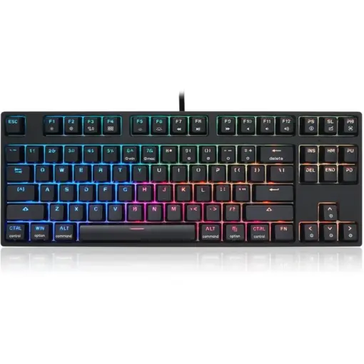 SKYLOONG GK87 Optical QMK TKL Wireless USB-C Hot Swap Mechanical Keyboard, Bluetooth/2.4GHz/USB-C, RGB Illuminated LED Backlit Programmable, for PC/Mac - Black - Brown Switches