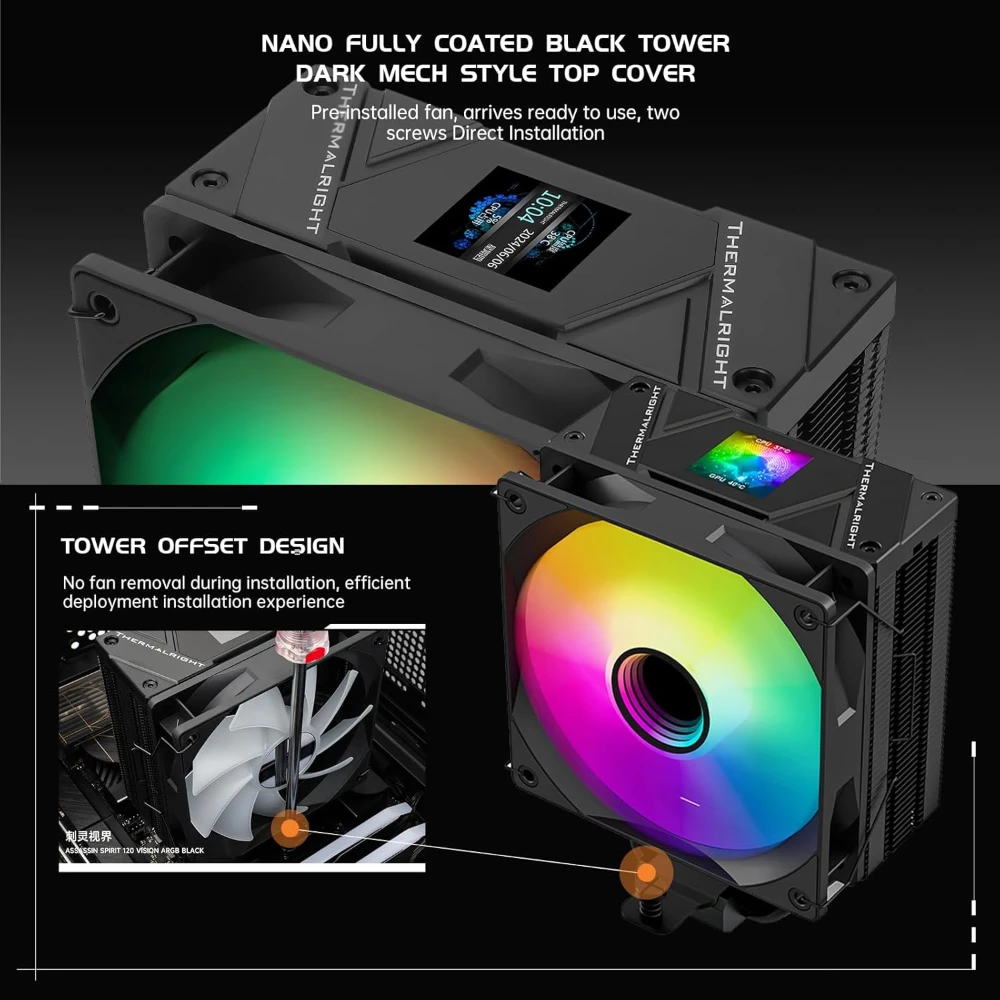 Thermalright Assassin Spirit 120 Vision LCD ARGB CPU Air Cooler