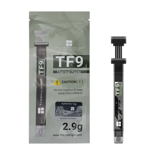 Thermalright TF9 2.9g Thermal Grease, Heat Sink Compound, 14W/m.k-2.9 Grams, High Durability, for All heatsinks CPU Coolers, with Applying Tool