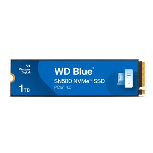 Western Digital 1TB WD Blue SN580 WDS100T3B0E NVMe SSD - Gen4 x4 PCIe 16Gb/s, M.2 2280, Up to 4,150 MB/s