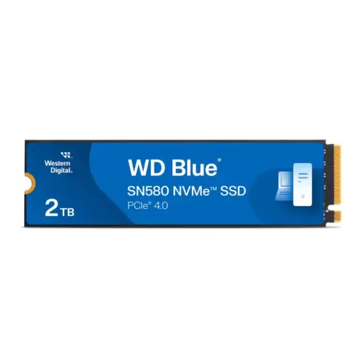 Western Digital 2TB WD Blue SN580 WDS200T3B0E NVMe SSD - Gen4 x4 PCIe 16Gb/s, M.2 2280, Up to 4,150 MB/s