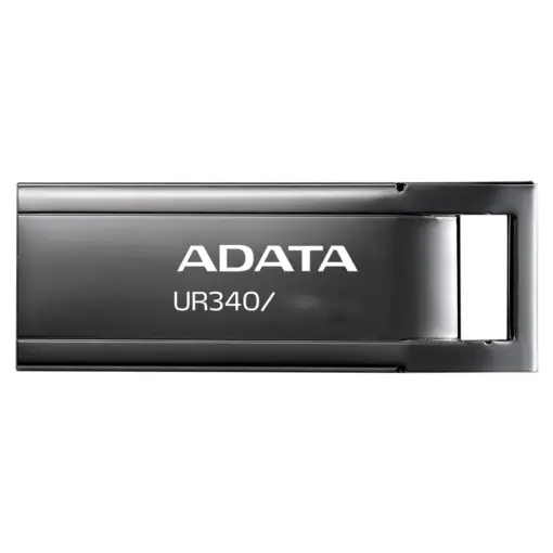 ADATA UR340 USB 3.2 Flash Drive, AROY-UR340-128GBK - Glossy Black Nickel Body Casing - Water/Shock/Dust-resistance - 128GB