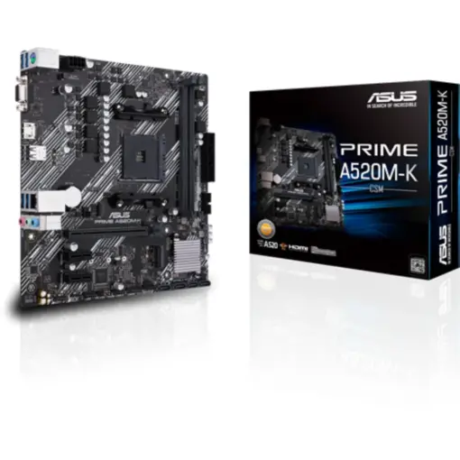 ASUS PRIME A520M-K/CSM AMD AM4 (3rd Gen Ryzen) Micro-ATX Motherboard