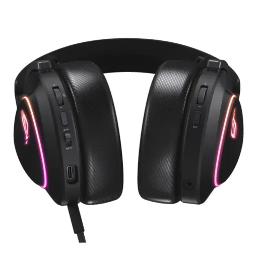 ASUS ROG Delta II (A701) Wireless Gaming Headset, BT/ROG SpeedNova 2.4GHz/3.5mm, 50mm Titanium-Plated Drivers, 10mm Super-Wideband Mic, 110HR Battery, DualFlow Audio, Compatible with PC/Switch/PS5/Xbox - Image 4