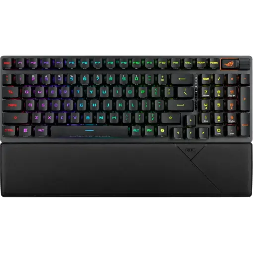 ASUS ROG Strix Scope II 96 RX Wireless Gaming Keyboard, 96% Layout, Optical Key Switch, 2.4GHz Wireless/USB Connectivity/Bluetooth, Multi-Function Control, Quiet Foam