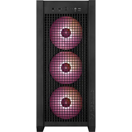 ASUS TUF Gaming GT302 ARGB ATX Mid-Tower Case, Four 140 x 28 mm ARGB Fans for High Airflow and Static Pressure, Interchangeable Side Panel, Detachable Top Panel, Hidden-Connector Motherboard Support, Black - Image 2