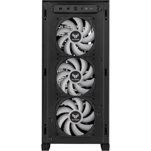 ASUS TUF Gaming GT302 ARGB ATX Mid-Tower Case, Four 140 x 28 mm ARGB Fans for High Airflow and Static Pressure, Interchangeable Side Panel, Detachable Top Panel, Hidden-Connector Motherboard Support, Black - Image 4