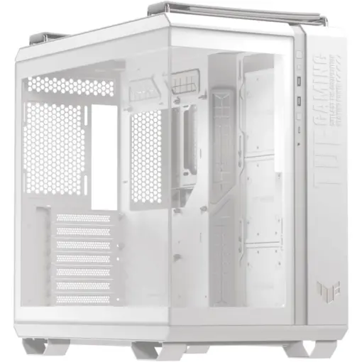 ASUS TUF Gaming GT502 Horizon ATX Mid-Tower Gaming Case, Boundless Panoramic Design, Dual-Chamber, Independent CPU and GPU Cooling Zones, Tool-Free Side Panels, 10Gbps Type-C Front Panel - White