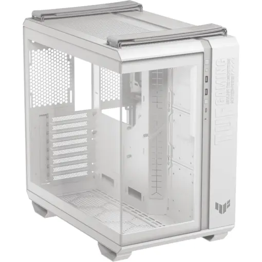 ASUS TUF Gaming GT502 Horizon ATX Mid-Tower Gaming Case, Boundless Panoramic Design, Dual-Chamber, Independent CPU and GPU Cooling Zones, Tool-Free Side Panels, 10Gbps Type-C Front Panel - White - Image 3