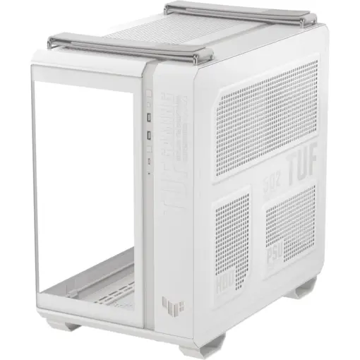 ASUS TUF Gaming GT502 Horizon ATX Mid-Tower Gaming Case, Boundless Panoramic Design, Dual-Chamber, Independent CPU and GPU Cooling Zones, Tool-Free Side Panels, 10Gbps Type-C Front Panel - White - Image 4