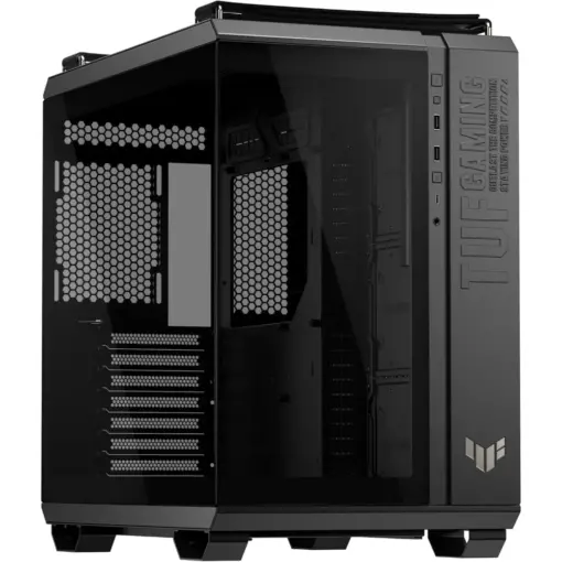 ASUS TUF Gaming GT502 Horizon ATX Mid-Tower Gaming Case, Boundless Panoramic Design, Dual-Chamber, Independent CPU and GPU Cooling Zones, Tool-Free Side Panels, 10Gbps Type-C Front Panel - Black