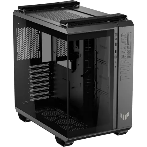 ASUS TUF Gaming GT502 Horizon ATX Mid-Tower Gaming Case, Boundless Panoramic Design, Dual-Chamber, Independent CPU and GPU Cooling Zones, Tool-Free Side Panels, 10Gbps Type-C Front Panel - Black - Image 3