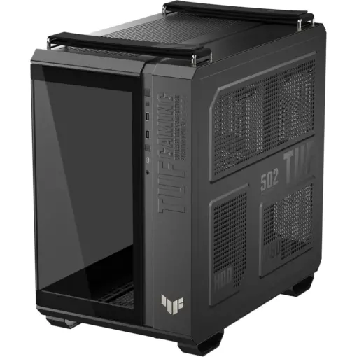 ASUS TUF Gaming GT502 Horizon ATX Mid-Tower Gaming Case, Boundless Panoramic Design, Dual-Chamber, Independent CPU and GPU Cooling Zones, Tool-Free Side Panels, 10Gbps Type-C Front Panel - Black - Image 4