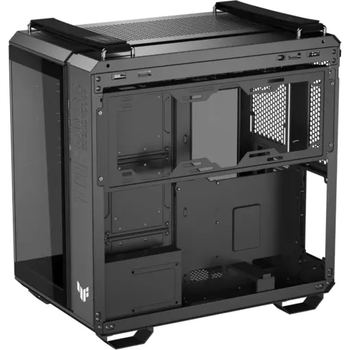 ASUS TUF Gaming GT502 Horizon ATX Mid-Tower Gaming Case, Boundless Panoramic Design, Dual-Chamber, Independent CPU and GPU Cooling Zones, Tool-Free Side Panels, 10Gbps Type-C Front Panel - Black - Image 6