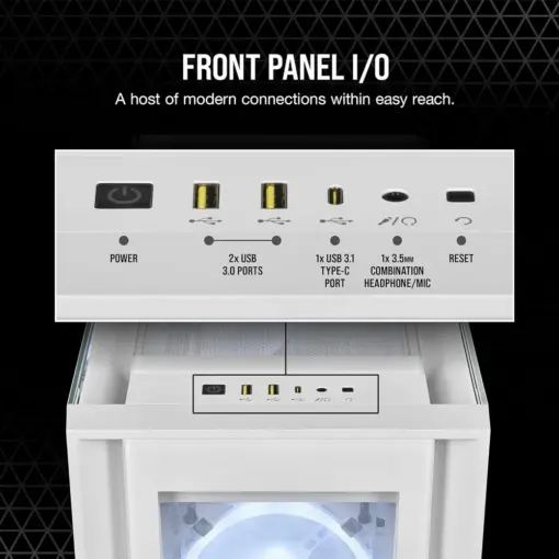 Corsair iCUE 5000X RGB QL Edition Mid-Tower ATX Case — True White - Image 5